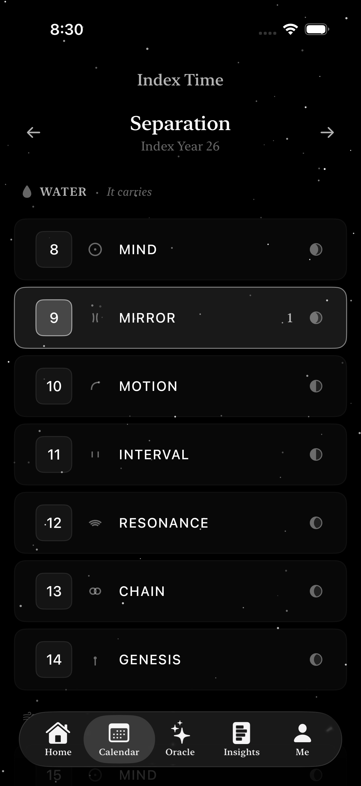 Calendar - Navigate symbolic time with hermetic operators